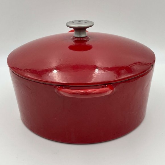 Round Dutch Oven MARIO BATALI by DANKS Cast Iron Enameled Red - Picture 7 of 9